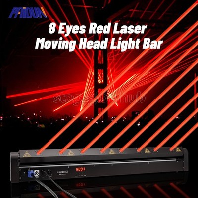 PAIDUN 8x200mw Scan Laser Moving Head Light Bar Red Music Show Theater DJ Disco