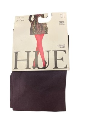 HUE Opaque Tights Non-Control Top Womens Size 1 Smoky Purple NEW $15 Winter