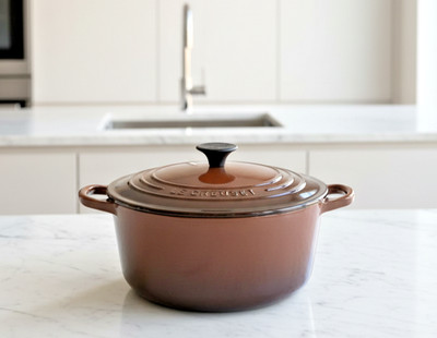 Rare Le Creuset 20cm 2.5qt Cocotte Ronde Chestnut Brown Discontinued Mint Boxed