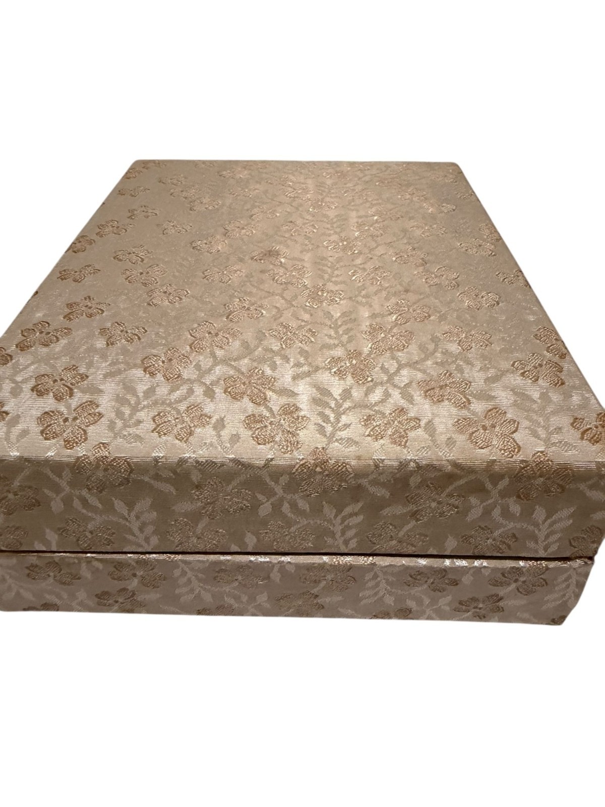 Decorative Gold Floral Storage Box Stationery Cards Vintage