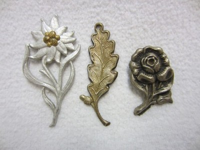 3 x Hat Badges - Edelweiss - Oak Leaves - Flower - Pimp Group Highlands