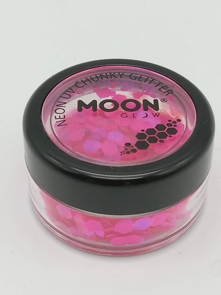 Moon Glow neón UV brillo grueso, magenta Foto 3 de 4