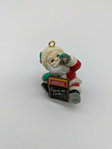  VTG COCA COLA SANTA PEACE ON EARTH Ormament - Santa, Coke - Picture 1 of 5