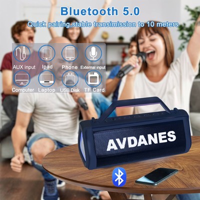 Portable Bluetooth Karaoke Machine Home Party Speaker w/ 2 UHF Microphones