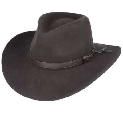 Knautschbarer Cowboyhut aus Wollfilz breite Krempe - Handarbeit 100% Wolle Westernhut