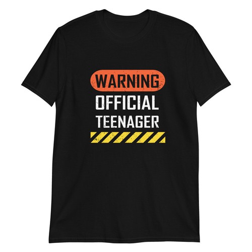 Warning Official Teenager - 13th Birthday Gift, Short-Sleeve Unisex T-Shirt - Picture 7 of 14