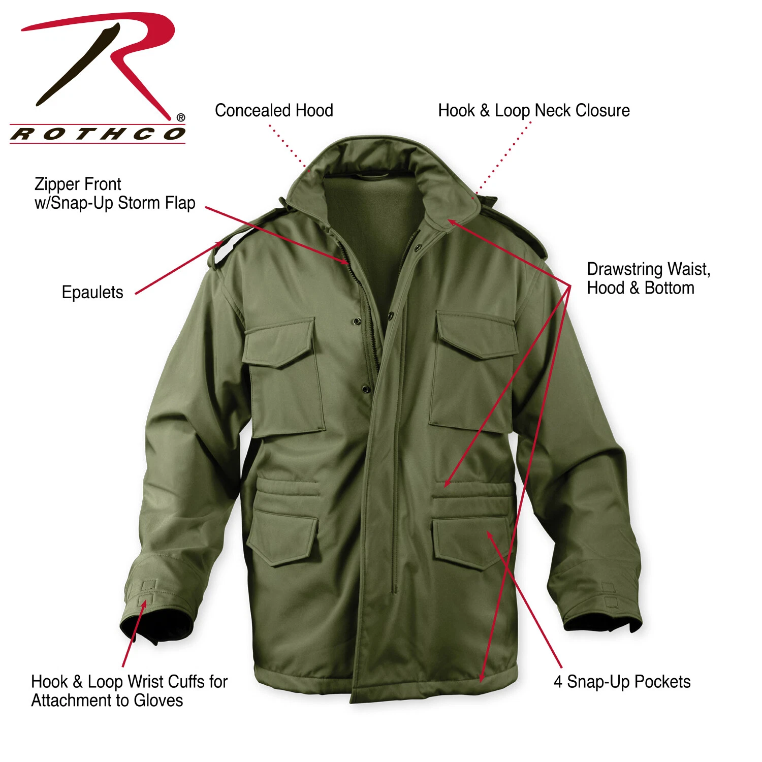 Rothco Soft Shell Tactical M-65 Field Jacket 3 colors # 5247
Opens in a new window or tab