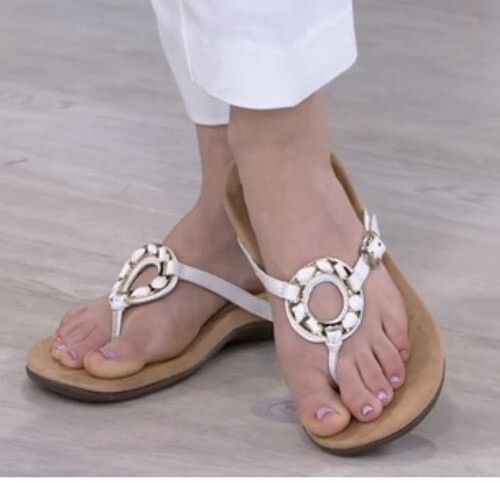 Vionic Karina Leather Adjustable Strap Thong Flip… - image 8