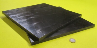 HDPE (Polyethylene) Sheet Black .500'' (1/2'') Thick x 12'' Wide x 12'' Long, 2 Unit