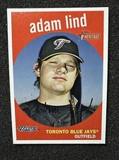 ADAM LIND #178 2008 Topps Heritage Black Back Variation Toronto Blue Jays