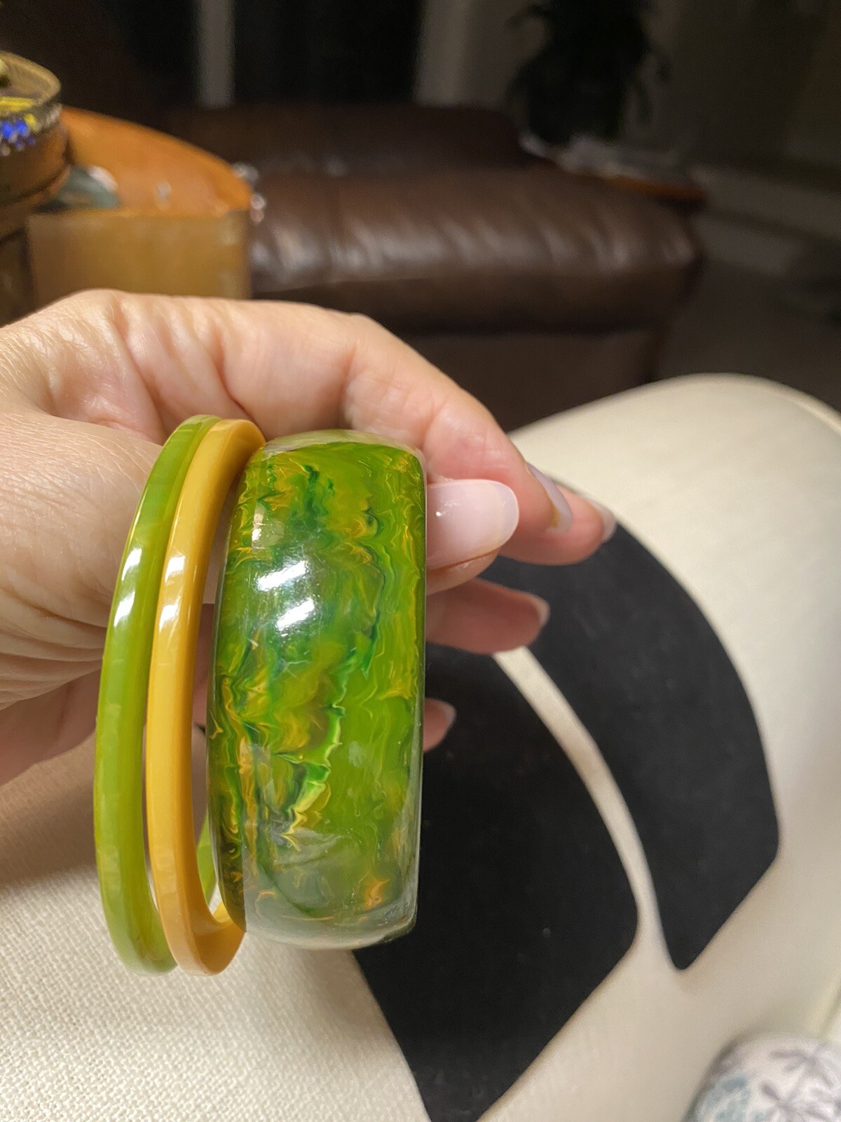 3 Authentic Vintage Bakelite Bangles Stack Retro … - image 4