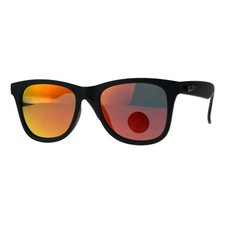 Polarized Lens Kush Sunglasses Textured Matted Black Square Frame Mirrored