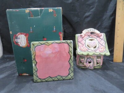 Blue Sky Clayworks by Heather Goldminc Love Candle House 2002 5 1/2'' Tall