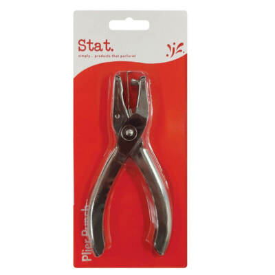 Stat 1 Hole Plier Punch 8 Sheets Silver Adjustable Durable Steel Construction