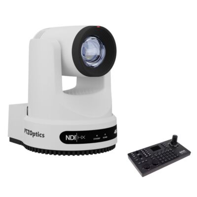 PTZOptics Move 4K PTZ Camera WHT + PTZOptics SuperJoy PTZ Joystick Controller