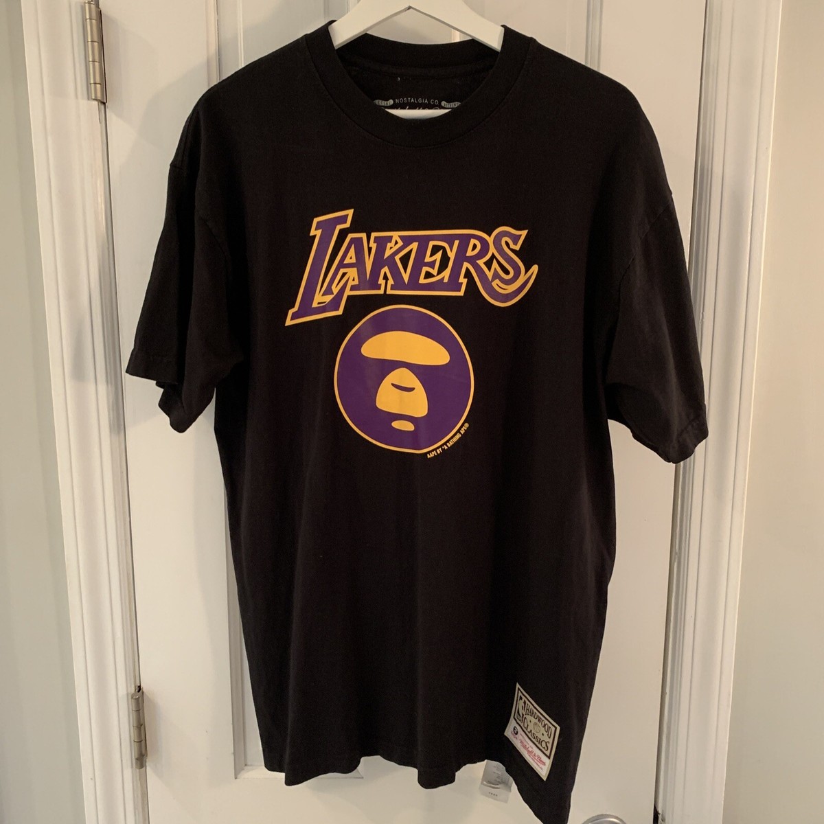 A Bathing Ape - Aape X Mitchell and Ness Lakers Black T Shirt  