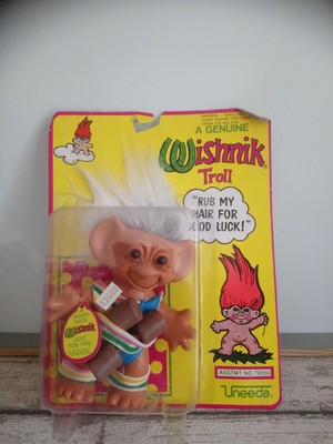 Seltene Wishnik Puppe Troll Sport Haar Weiß Uneeda mgm Supertoys Vintage 