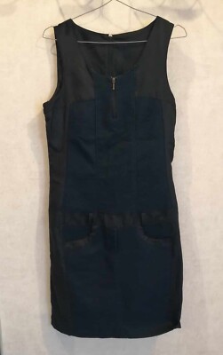Gerades Kleid marineblau und schwarz Baumwollmischung Gr.36 Linette & Tonka (2309020)