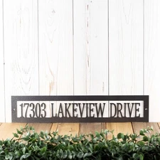 Personalized Metal Address Plaque, Outdoor Hanging House Number