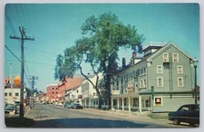US Route 1 & High Street Belfast Maine ME Postcard Street View Shell Gas Station