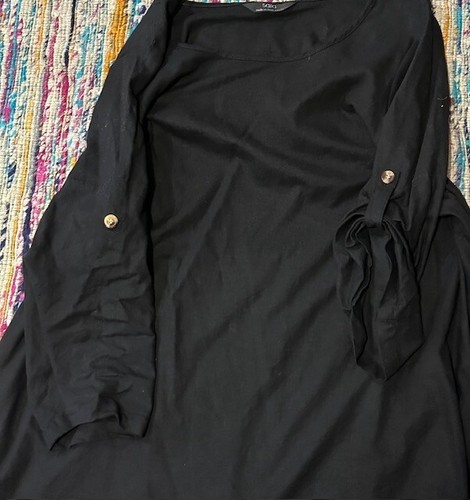 Sara Plus Size 20 Hi Low Black Tunic Top NWOT - Picture 3 of 4