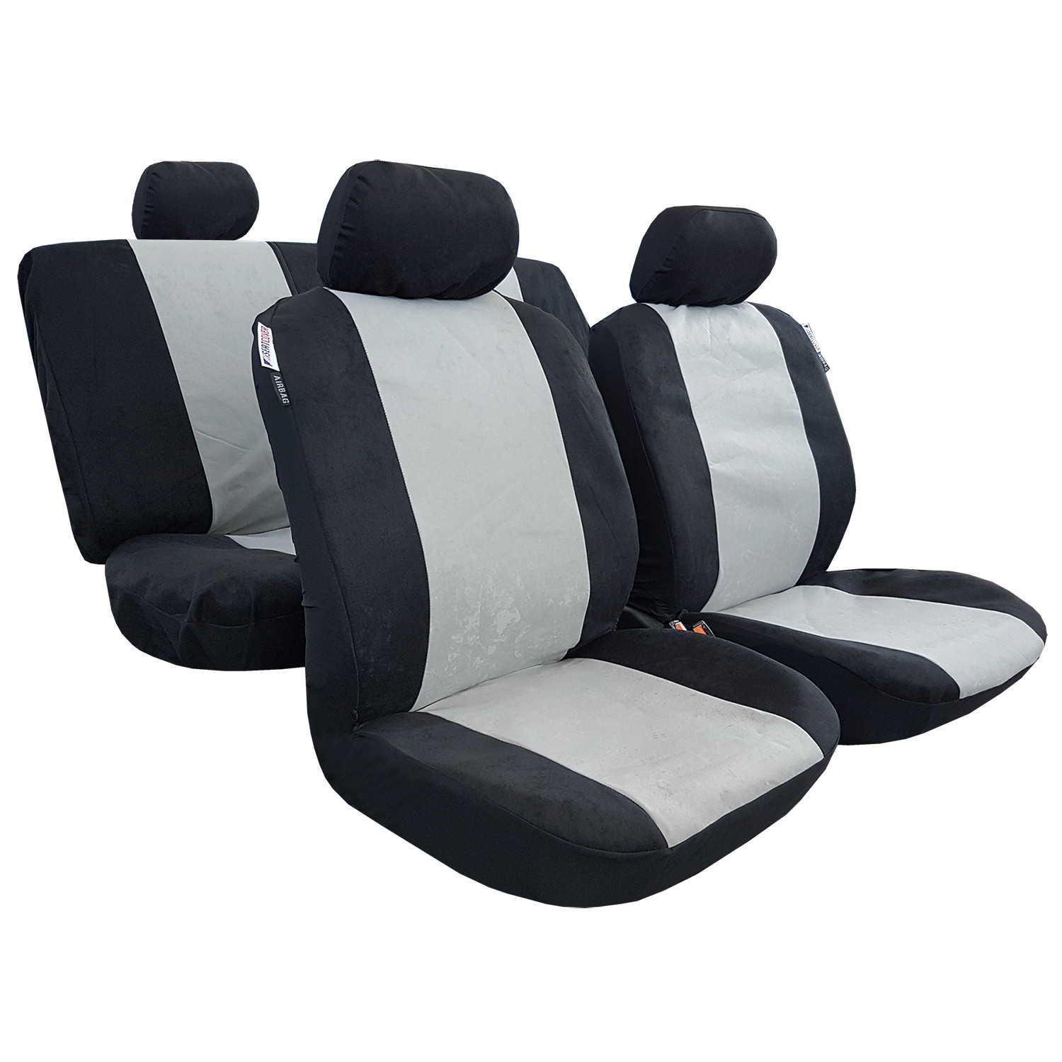 Racing Suede Blue Red Grey Active Seat Covers Full Set 9PCS For Toyota