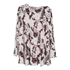Show Me Your Mumu Burgundy Tyler Velvet Floral Tunic Mini Dress M Long Sleeve 