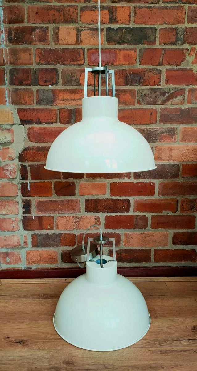 Two Dunelm Cream Industrial Style Metal Pendant Ceiling Lights Interior Design