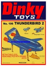 DINKY TOYS No.106 THUNDERBIRD 2  A5 NEW POSTER.FLYER,ADVERT.