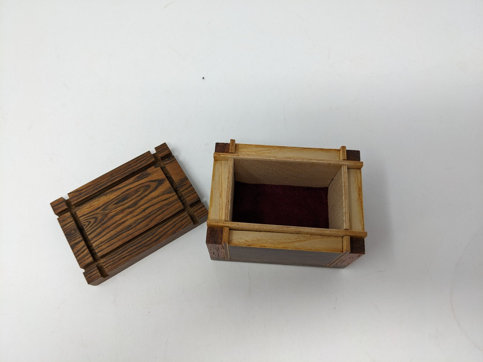 Handmade Small Wooden Box Trinket Jewelry Box Mixed Wood Types eBay