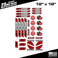 CR250R Decal sheet 12"x18" 25mil thick moto grade material FREE SHIPPING!!