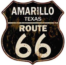 AMARILLO, TEXAS Route 66 Shield Metal Sign Man Cave Garage 211110014231