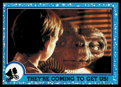 1982 Topps E.T. Movie Card Drew Barrymore Spielberg #38 They're Coming to Get Us