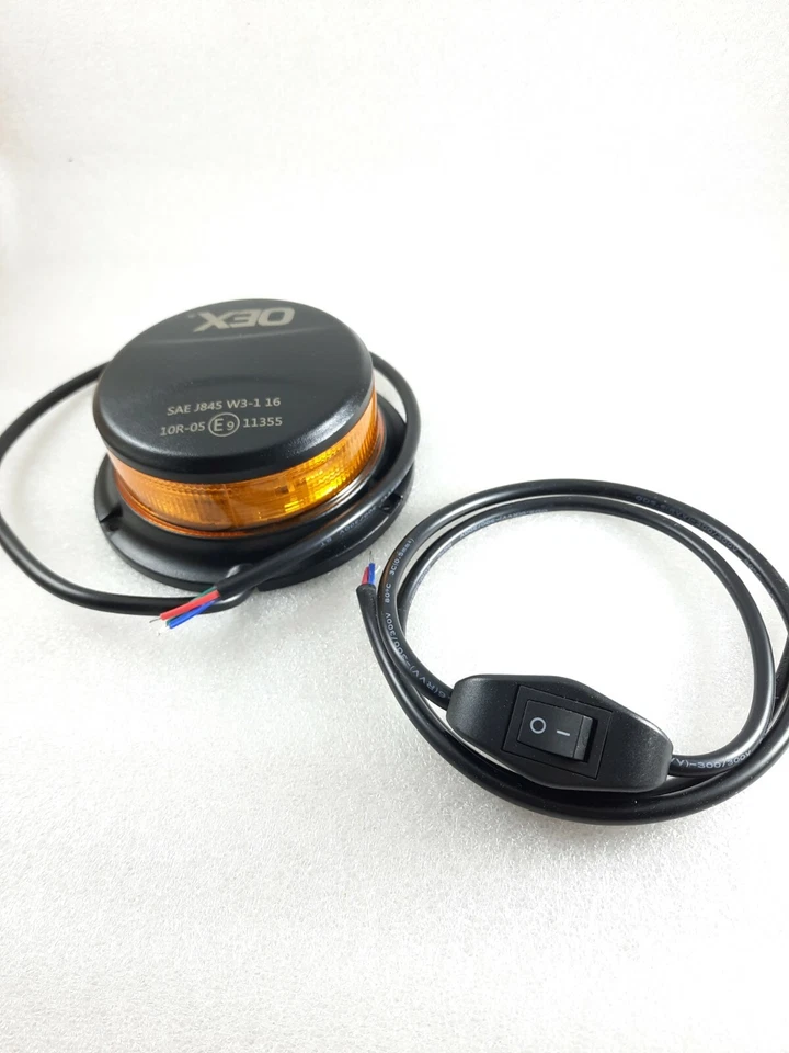 2 x LED Amber Beacon Class 1 Multivolt Low Profile Permanent Mount Bonus Switch - Image 3 of 4