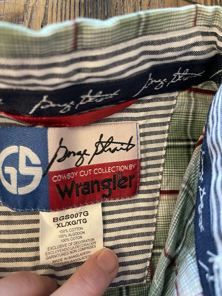 Camisa Recta Wrangler George Juvenil X Grande Corte Vaquero Colección Cuadros Verde Foto 2 de 4
