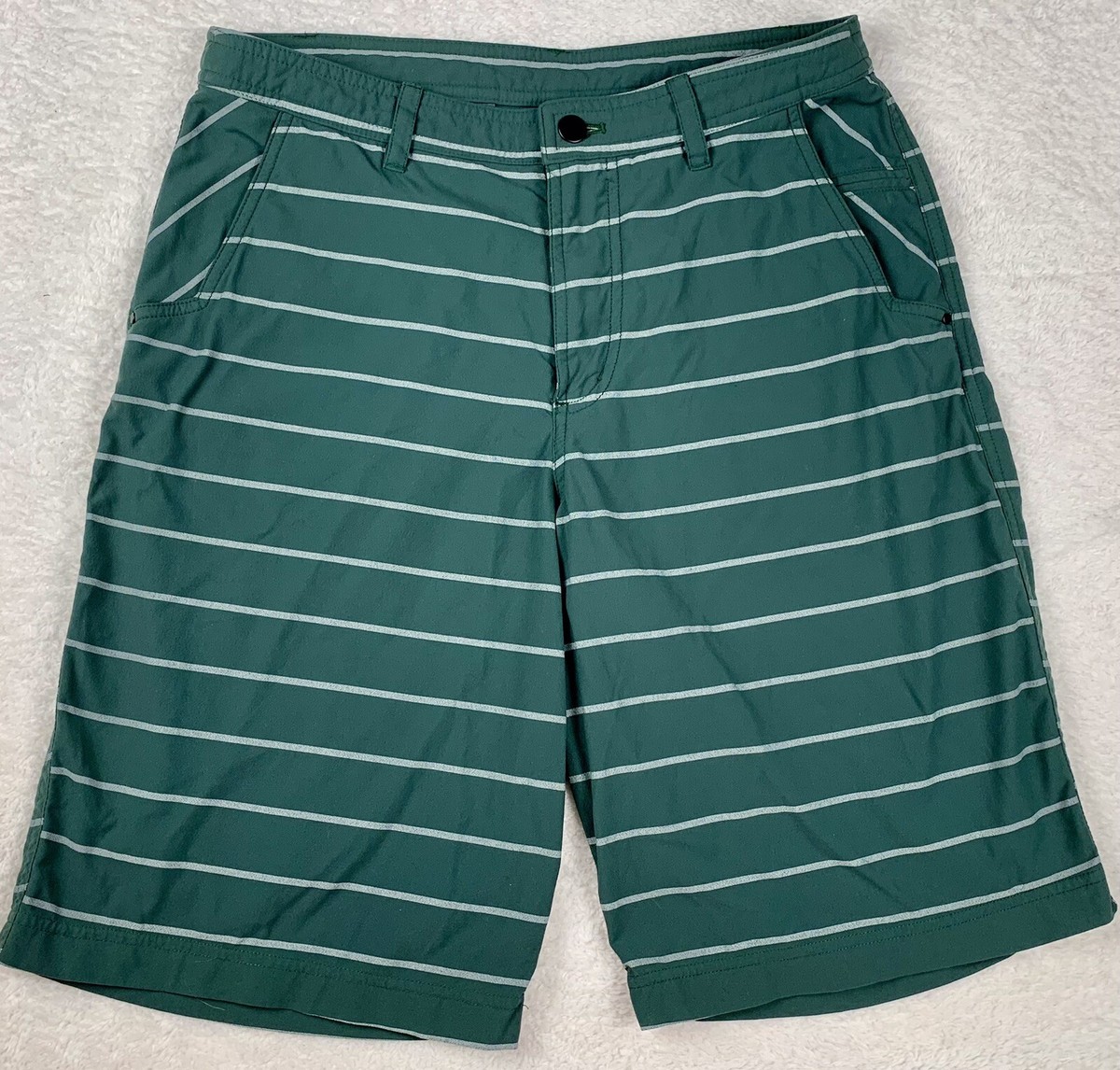 Lululemon Athletica Kahuna Green Striped Golf Chino Shorts Mens