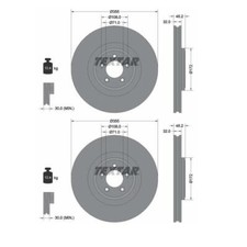 2x Textar 92186305 Disque de Frein pour Jaguar XF Sportbrake XJ Xk Type F TYPE S