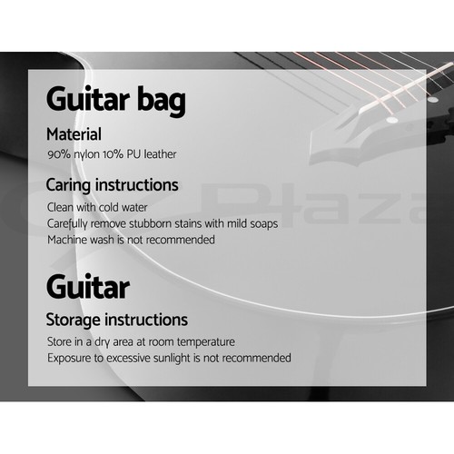 Alpha 38” Inch Acoustic Guitar Classical Wooden Folk Strings Capo Right/Left - Picture 11 of 19