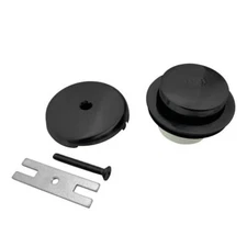 Matte Black Tub Drain Kit Zinc Alloy ABS Easy Install Toe Tap Drain Assembly