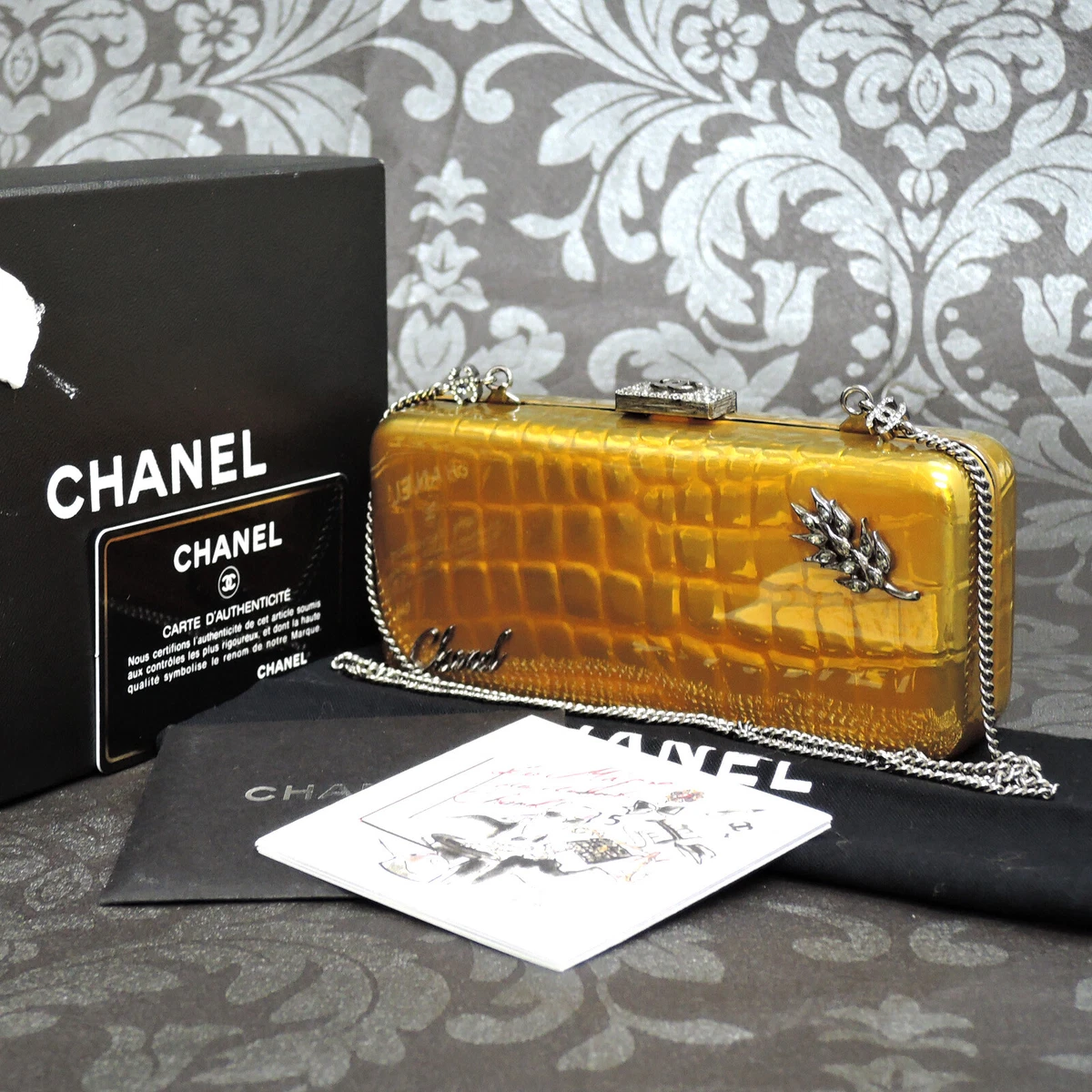 Vintage Rare Chanel Gold Iridescent Evening Bag