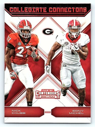 Nick Chubb & Sony Michel Panini Contenders DP Collegiate Connections RC Card UGA - Photo 1 sur 2
