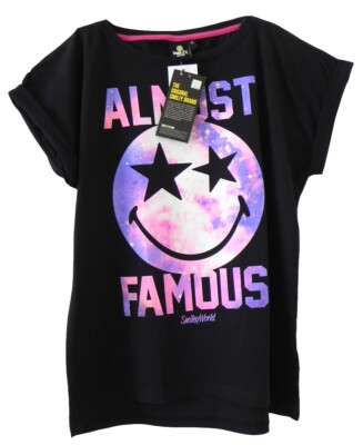 Original Smiley World T- Shirt für Teens, Almost Famous, Grau / Schwarz