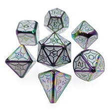 Metal Dice Set (7) For-Dungeons & Dragons (DND) RPG Cthulhu Polyhedral Dice A