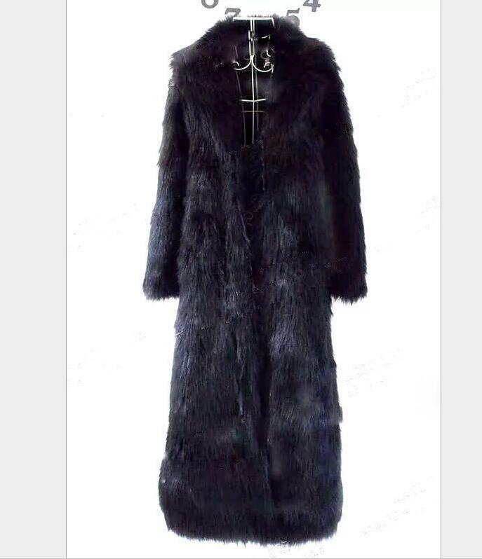 Women's coat elegant in faux fox fur overcoat outfits office large size