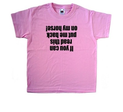 Put me back on my horse Rosa Kinder T-Shirt