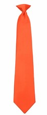 Men's Classic Solid Orange Clip On Necktie Business Wedding Formal Party