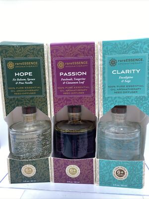 (3) CLARITY HOPE PASSION Rare Essence Essential Oil Diffuser SAGE PINE 3oz Reed