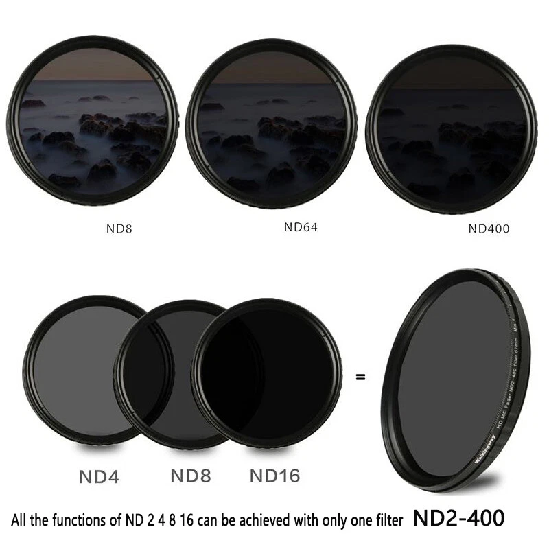 ND2-400 Fader Variable Adjustable ND Filter 37-95mm ND4 ND8 ND16 ND400 Filter - Image 3 of 4