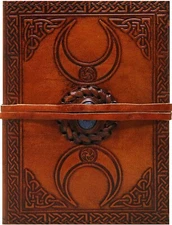 Handmade Leather Journal Moon Notebook Witchcraft Secret Diary Gift Sketchbook