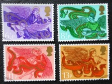 1975 Set of GB Used/cancelled Stamps 'Christmas Angels' SG 993-6 Item No DS-590